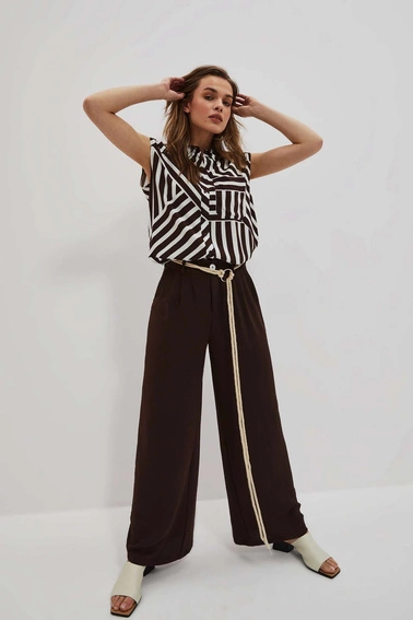 Koszula z geometrycznym wzorem perłowa