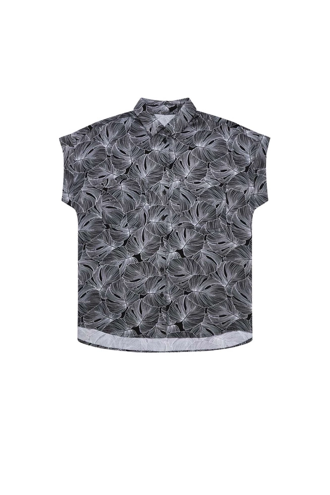 Koszula z wiskozy z roślinnym printem