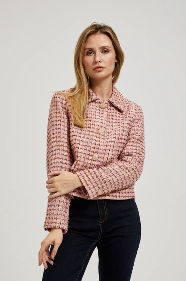 Marynarka zapinana na złote guziki różowa