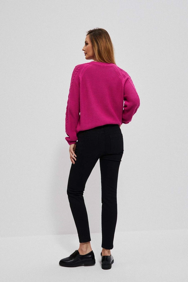 Jeansy rurki zapinane na guzik i zamek czarne