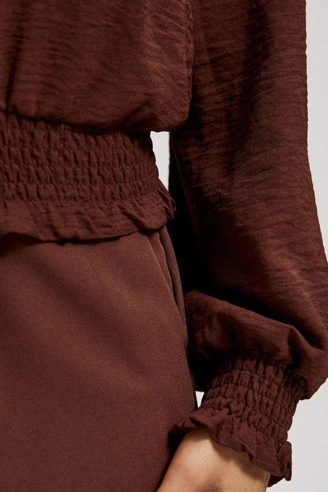 Gładka koszula brązowa