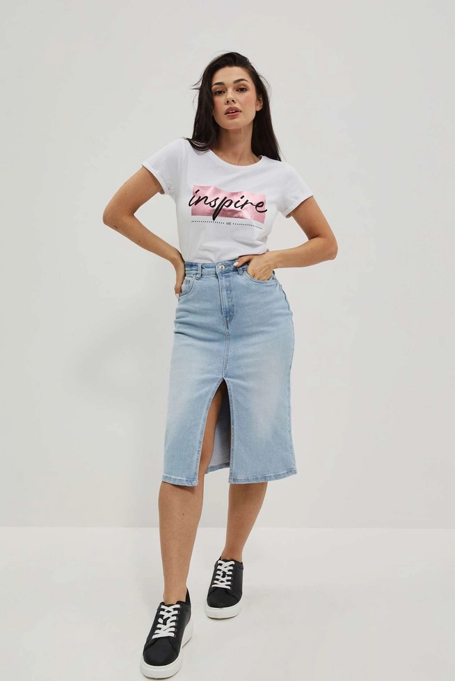 T-shirt z napisem biały