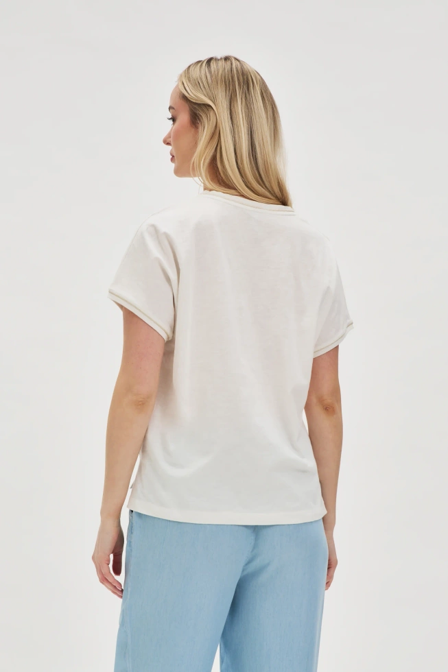 Bawełniana bluzka z kieszonką biała