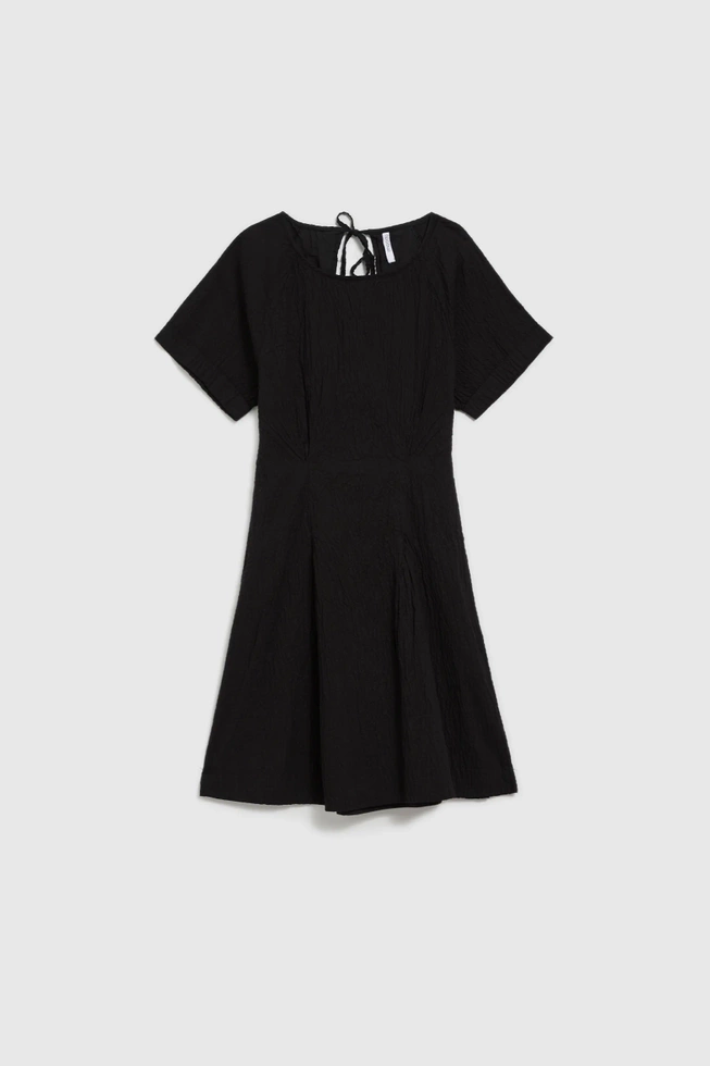 Bawełniana sukienka z odkrytymi plecami czarna