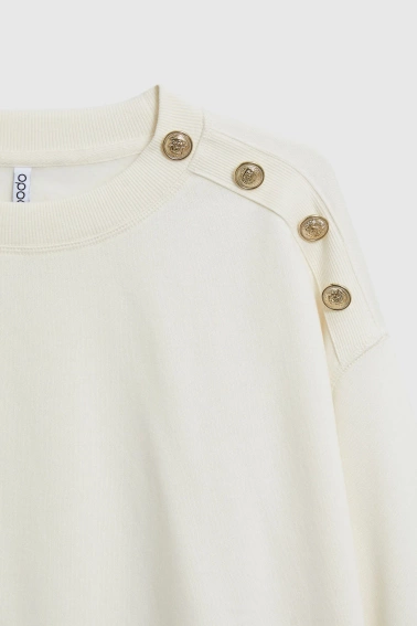 Bluza z ozdobnymi guzikami ecru
