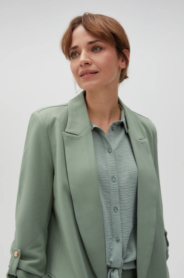 Marynarka z podwijanymi rękawami oliwkowa