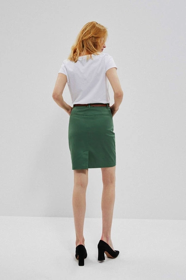 Ołówkowa spódnica z paskiem seledynowa