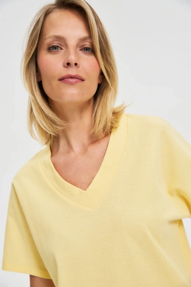 Bawełniana bluzka żółta