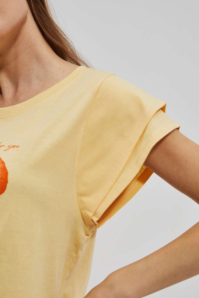 T-shirt z nadrukiem waniliowy