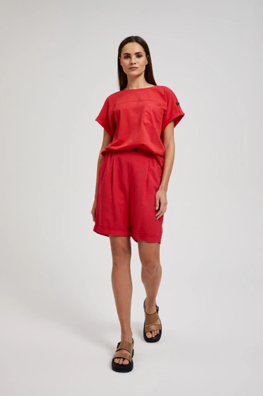 Wiskozowe szorty czerwone