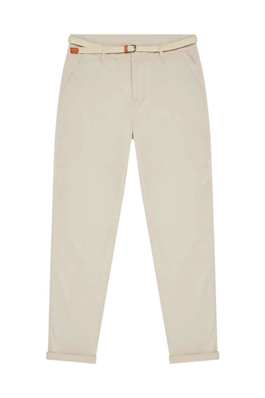 Bawełniane spodnie z paskiem