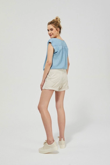 Krótkie szorty lyocell beżowe