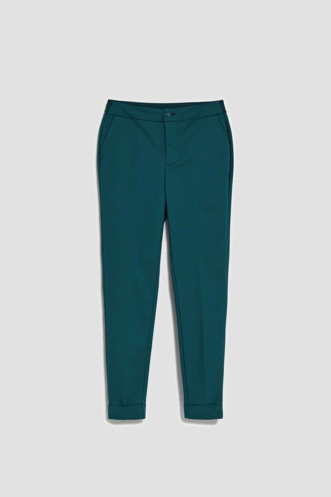 Spodnie z prostą nogawką szmaragdowe