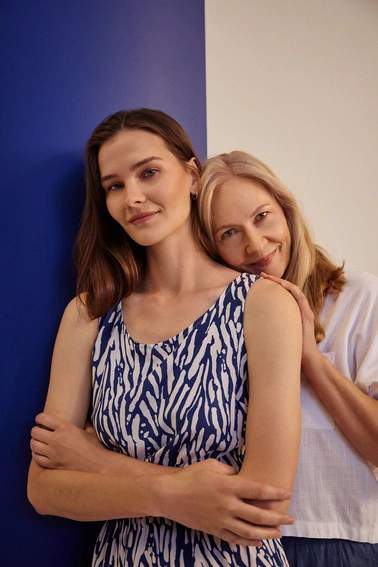 Wiskozowa sukienka niebieska