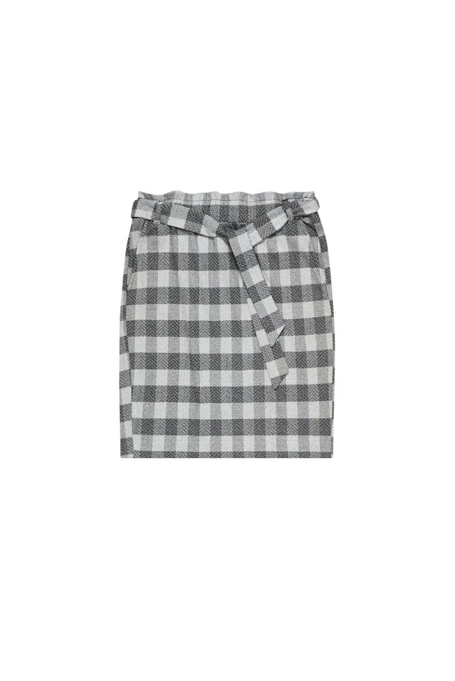 Ołówkowa spódnica z paskiem szara