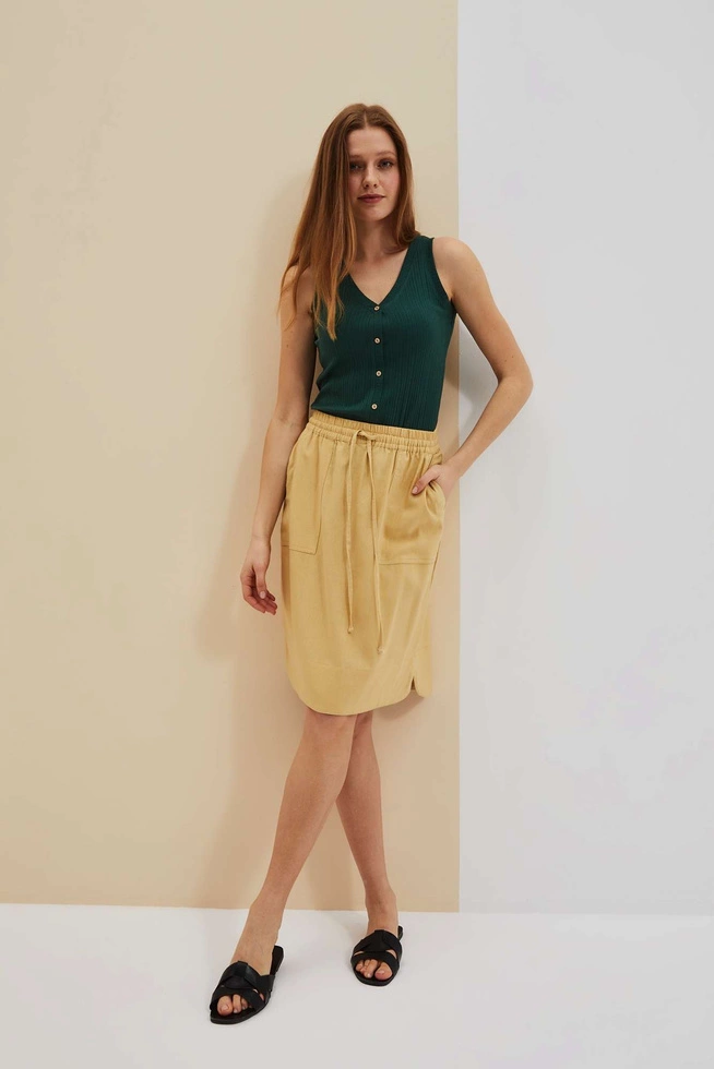 Spódnica z kieszeniami herbaciana