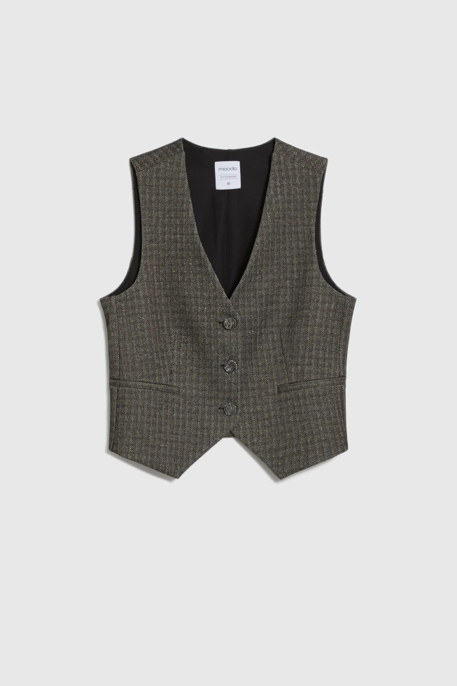 Elegancka kamizelka ciemnobeżowa