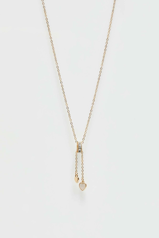 Naszyjnik z zawieszką z cyrkoniami i serduszkiem