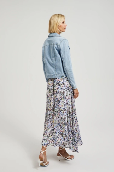 Jeansowa kurtka zapinana na guziki niebieska