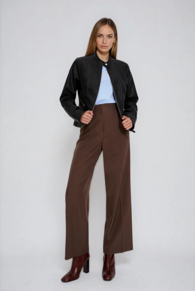 Kurtka z imitacji skóry czarna