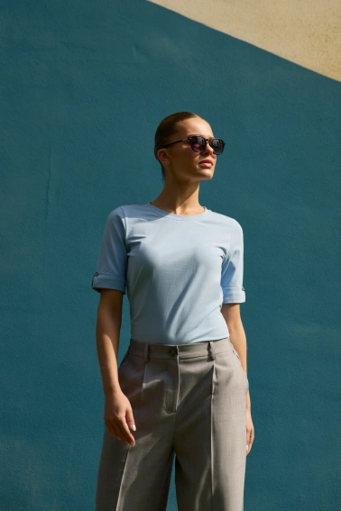 Bawełniana bluzka błękitna