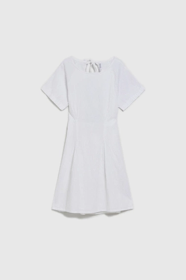 Bawełniana sukienka z odkrytymi plecami biała 