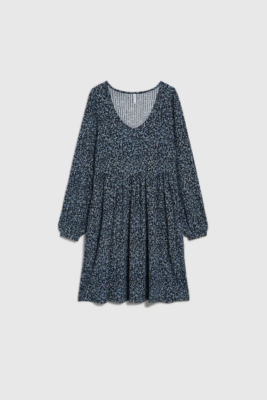 Sukienka w kwiatki granatowa