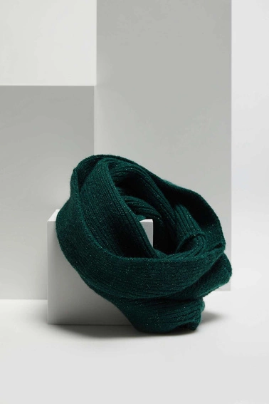 Komin z metaliczną nitką szmaragdowy