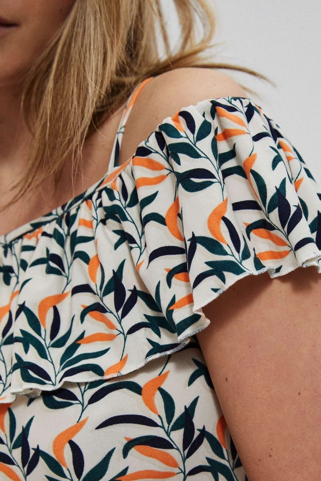 Bluzka na ramiączkach z falbaną