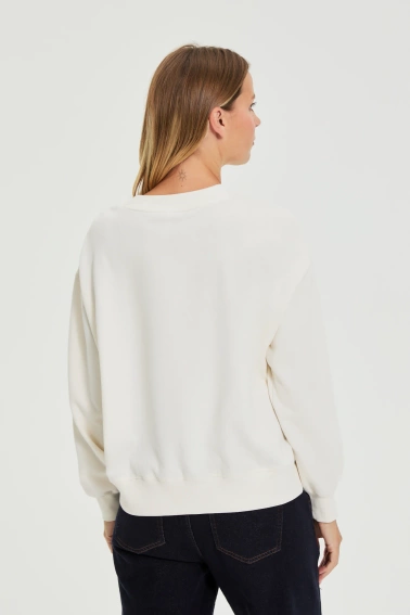 Bluza z ozdobnymi guzikami ecru