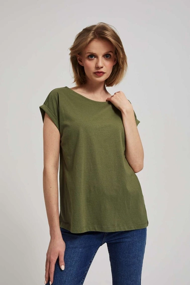 Bawełniany t-shirt oliwkowy