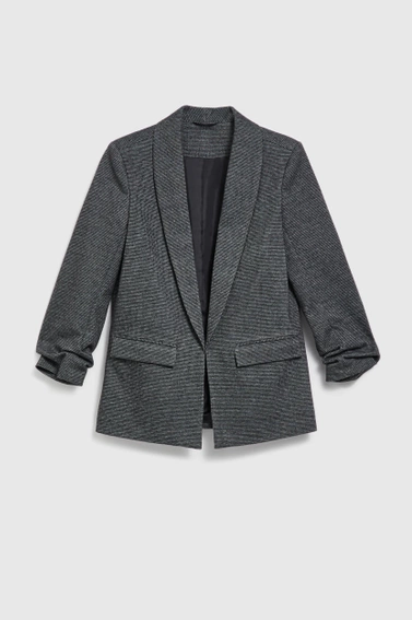 Marynarka z marszczonymi rękawami szara