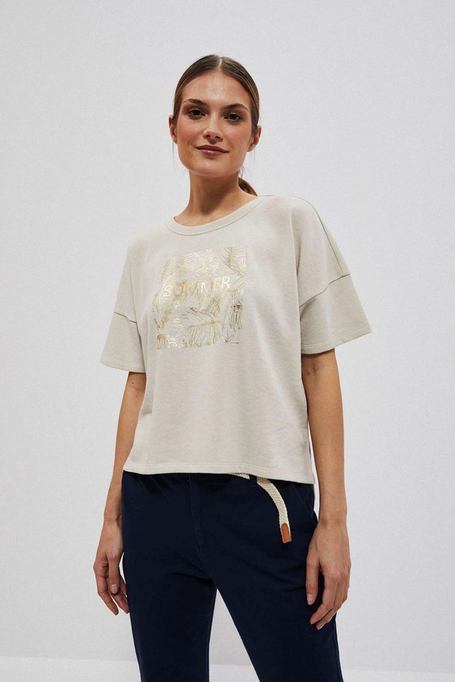 Bluza z nadrukiem piaskowa