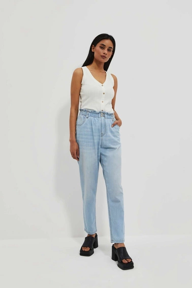 Jeansy paper bag błękitne