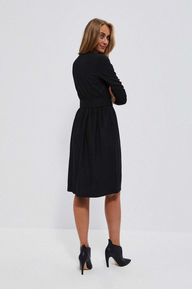 Sukienka z paskiem czarna damska