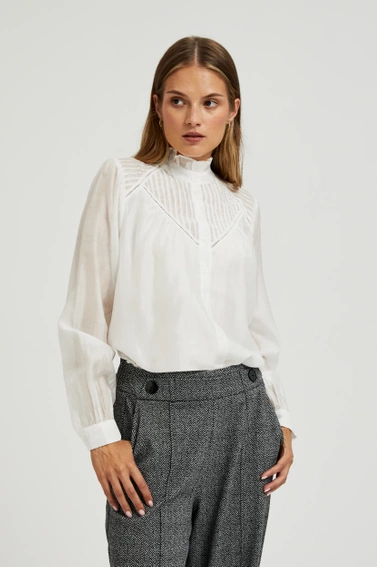 Bawełniana koszula z falbankami biała