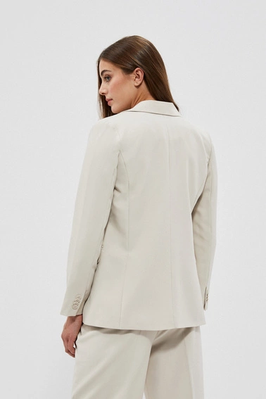 Jednorzędowa gładka marynarka piaskowa