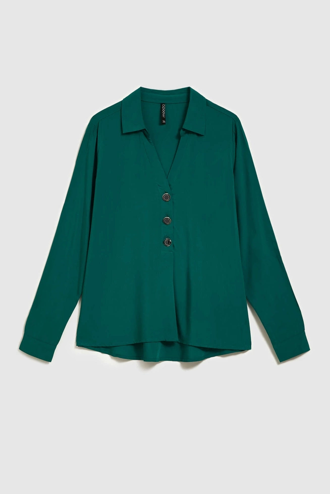 Koszula z dekoltem w serek szmaragdowa