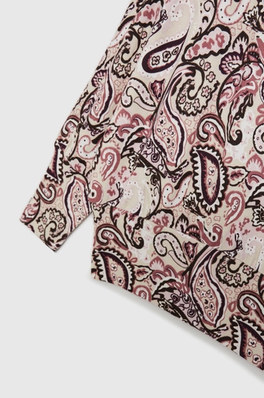 Wzorzysty sweter z długimi rękawami beżowy