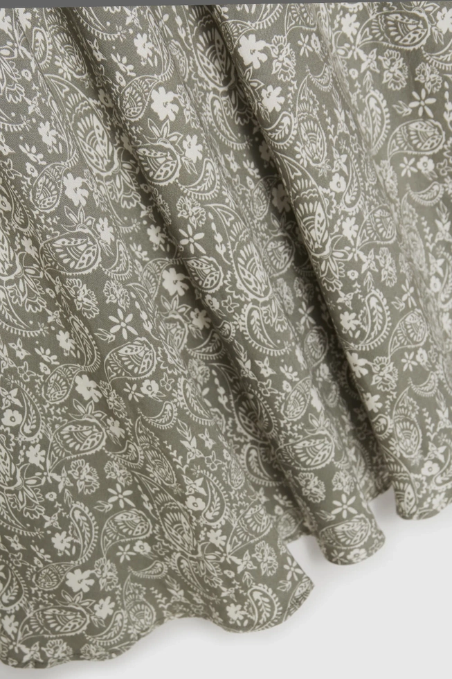 Wiskozowa spódnica midi oliwkowa