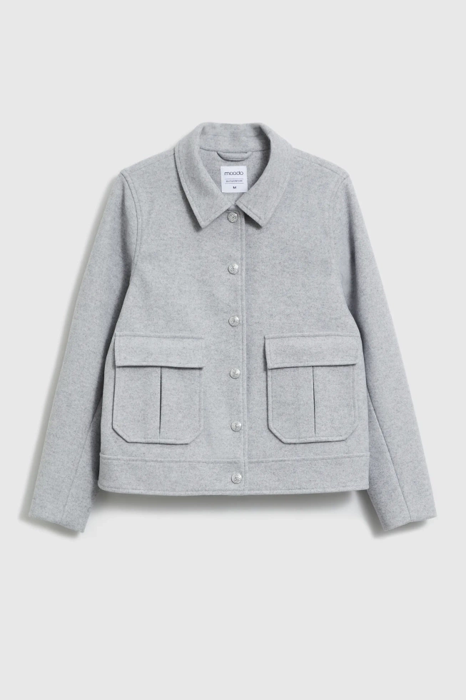 Krótka kurtka szara