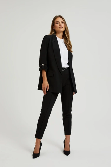 Gładki garnitur czarny