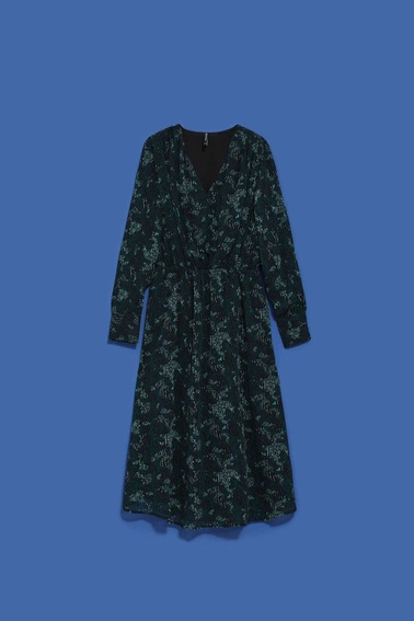 Sukienka z printem szmaragdowa