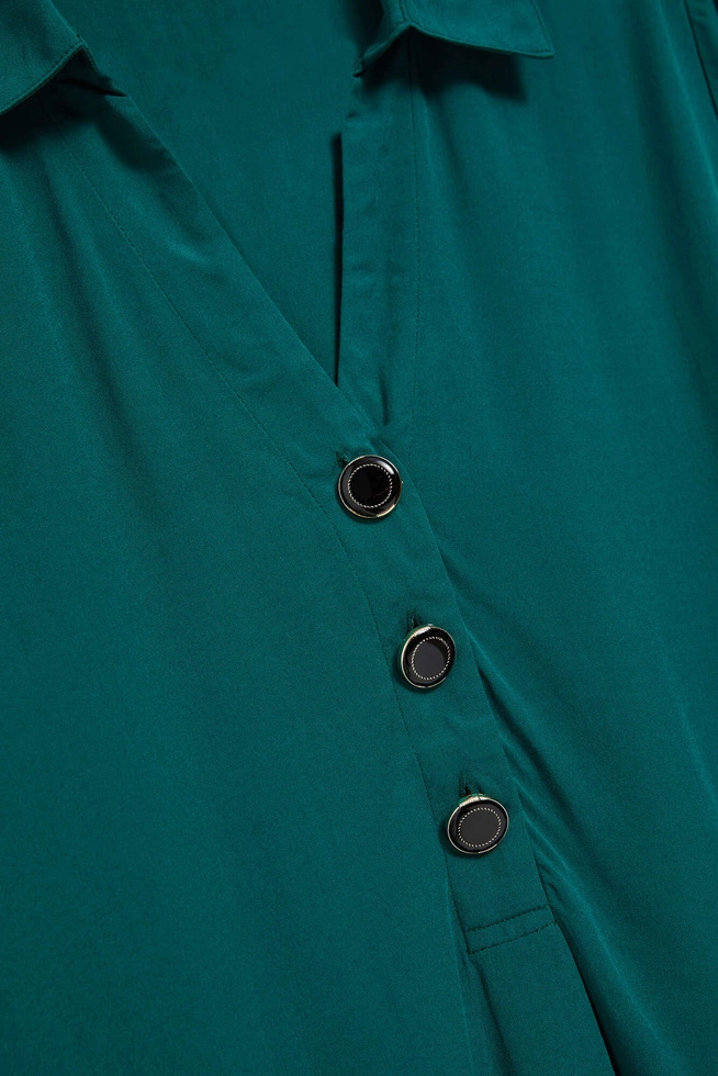 Koszula z dekoltem w serek szmaragdowa