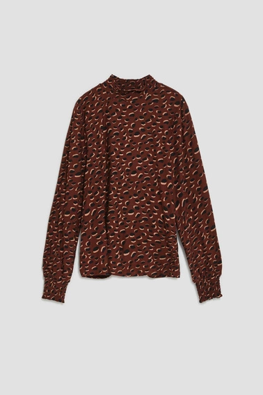 Bluzka z długim rękawem brązowa