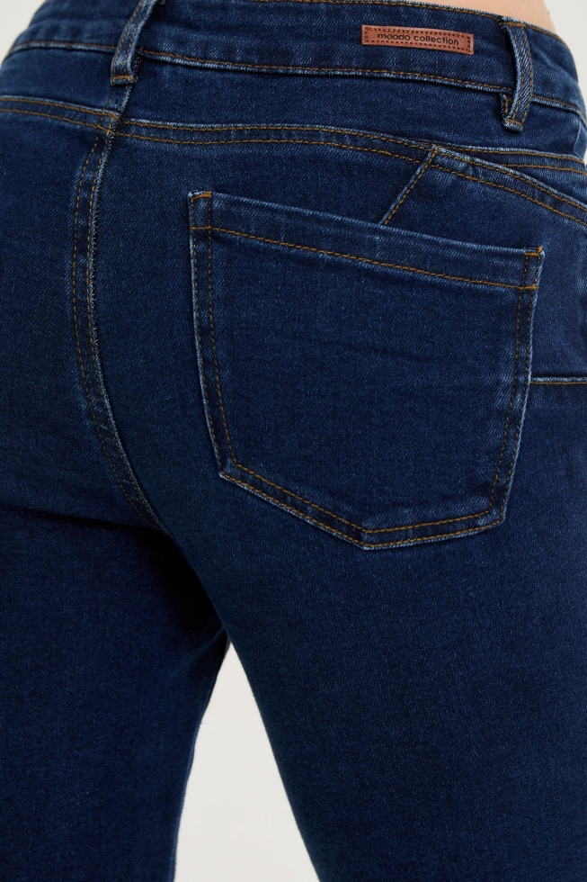 Jeansy z prostymi nogawkami granatowe