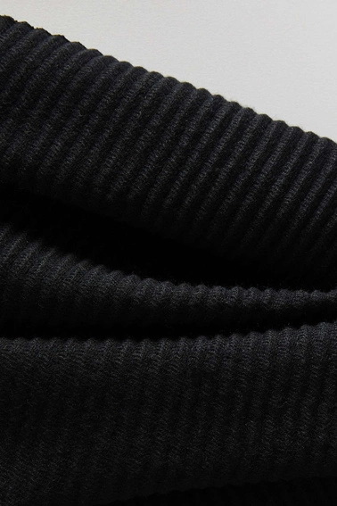 Prążkowany szalik czarny