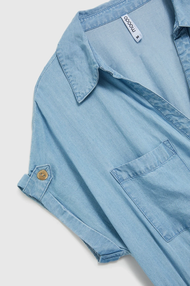 Sukienka lyocell o długości midi błękitna