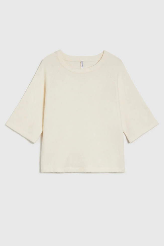 Sweter z krótkimi rękawami ecru