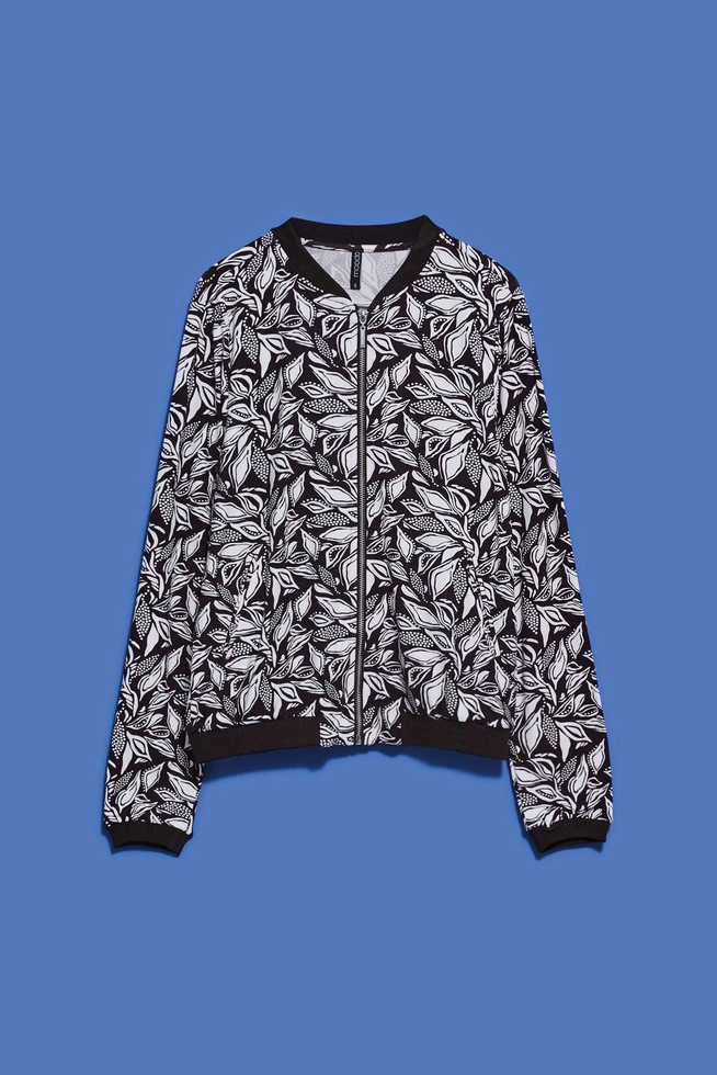 Bomberka z printem ciemnbrązowa